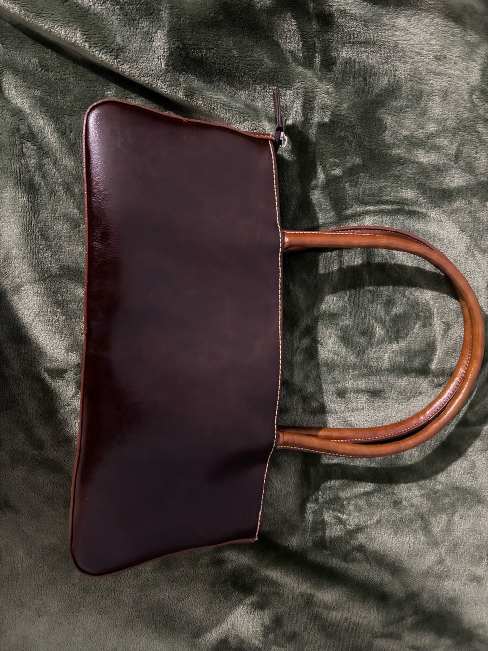 Gucci Dark Brown Leather Satchel with Tan Handles - Picture 2 of 10